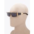 Balmain Wonder Boy III Shield-Shaped Gold/Black Sunglasses with mannequin three-quarter left view