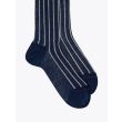 Gallo Long Socks Twin Ribbed Cotton Blue / Silver 2