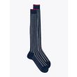 Gallo Long Socks Twin Ribbed Cotton Blue / Silver 1