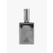 Back view of the silver-tone glass bottle of Goti Black perfume.