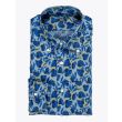 Barba Napoli Shirt BD Collar Floral-Print Linen Blue - E35 SHOP