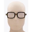Kuboraum Mask P2 Rectangular-Frame Glasses Havana with mannequin front view