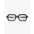 Kuboraum Mask P2 Rectangular-Frame Glasses Havana with folded temples front view
