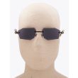 Kuboraum Mask P55 Frameless Rectangle Sunglasses Black with mannequin front view