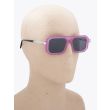 Kuboraum Mask P8 D-Frame Sunglasses Cyclamen with mannequin three-quarter right view