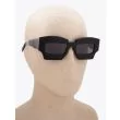 Kuboraum Mask X6 Cat-Eye Sunglasses Black Shine with mannequin three-quarter right view
