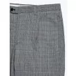 Salvatore Piccolo Slim-Fit Pleated Pants Checked Grey/Black Front View Details Pocket