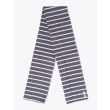 The Hill-Side Large Scarf Cotton/Linen Narrow Border Stripe Front View