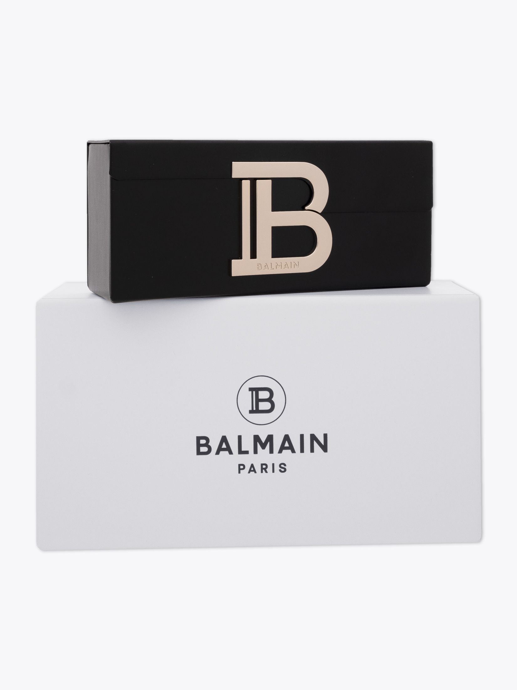 Balmain Imperial Black Acetate & Titanium Rectangle Sunglasses, Blk-Gld, Women's, Sunglasses Square Sunglasses