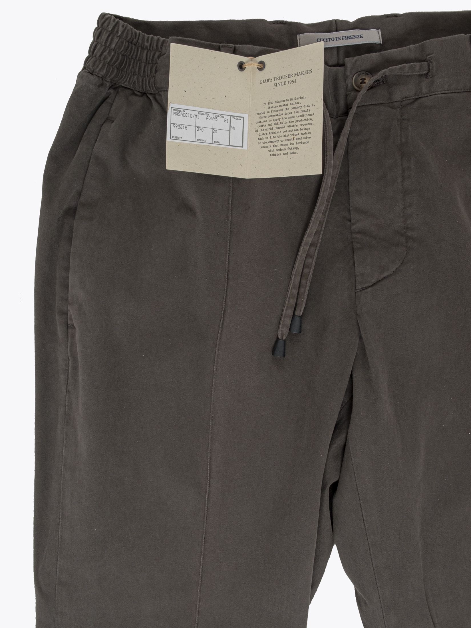 Giab's Archivio Masaccio Cotton Pants Anthracite - E35 Shop