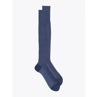 Gallo Long Socks Twin Ribbed Cotton Denim 1