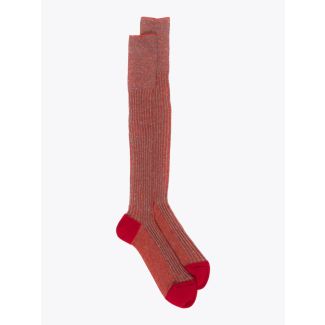 Gallo Long Socks Twin Ribbed Cotton Red 1