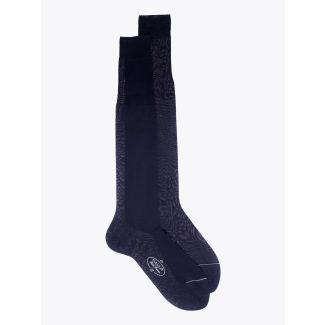 Gallo Plain Cotton Long Socks Navy Blue - E35 SHOP