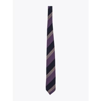 Salvatore Piccolo Striped Wool/Silk Purple Tie - E35 SHOP