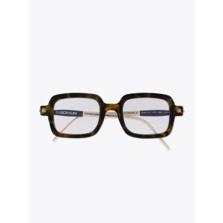 Kuboraum Mask P2 Rectangular-Frame Glasses Havana with folded temples front view