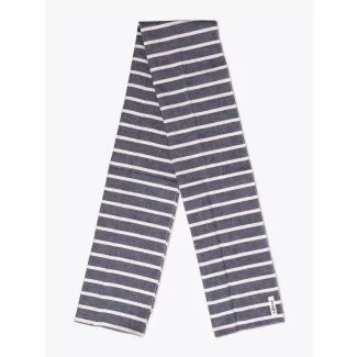The Hill-Side Large Scarf Cotton/Linen Narrow Border Stripe