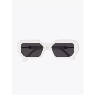 Vava White Label 0052 D-Frame Sunglasses White with folded temples front view