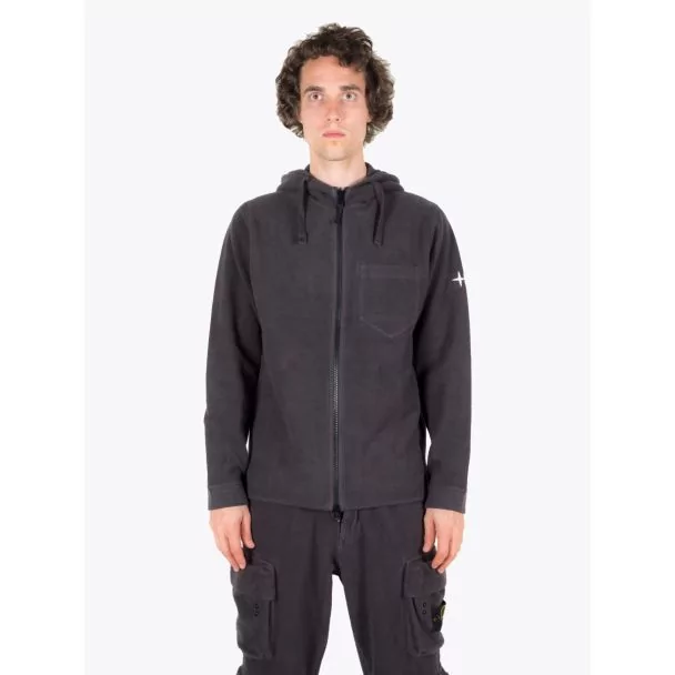 Stone Island 62940 Hooded Full-Zip Sweatshirt Dark Grey 1