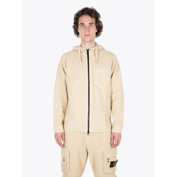 Stone Island 62940 Hooded Full-Zip Sweatshirt Natural Beige 1
