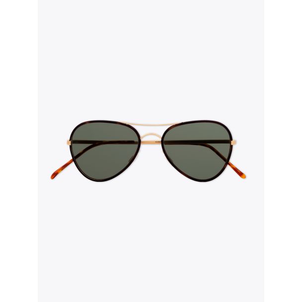 8000 Eyewear 8-M3 Sunglasses Gold Satin + Classic Avana Front View 1