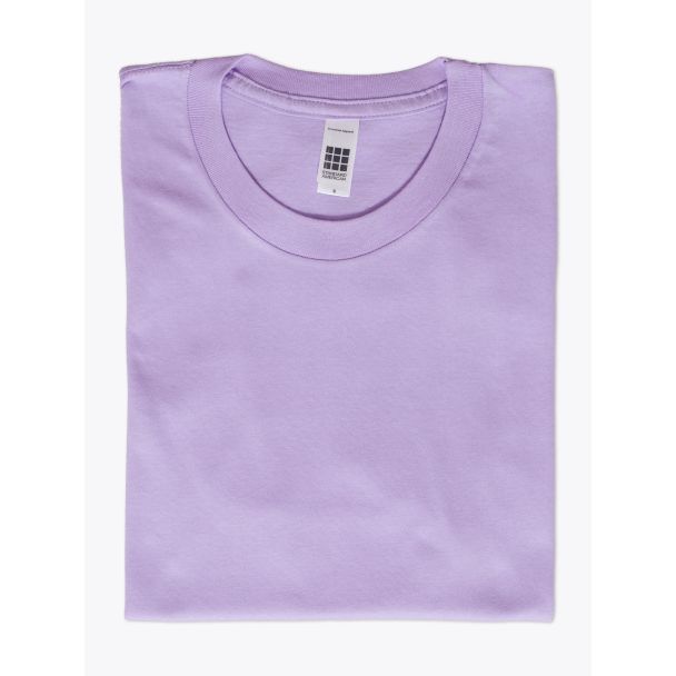 American Apparel 2001 Men’s Fine Jersey S/S T-shirt Lavender Falded Front View