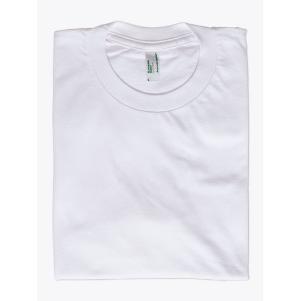 American Apparel 2001 Men’s Organic Fine Jersey S/S T-shirt White Folded Front View