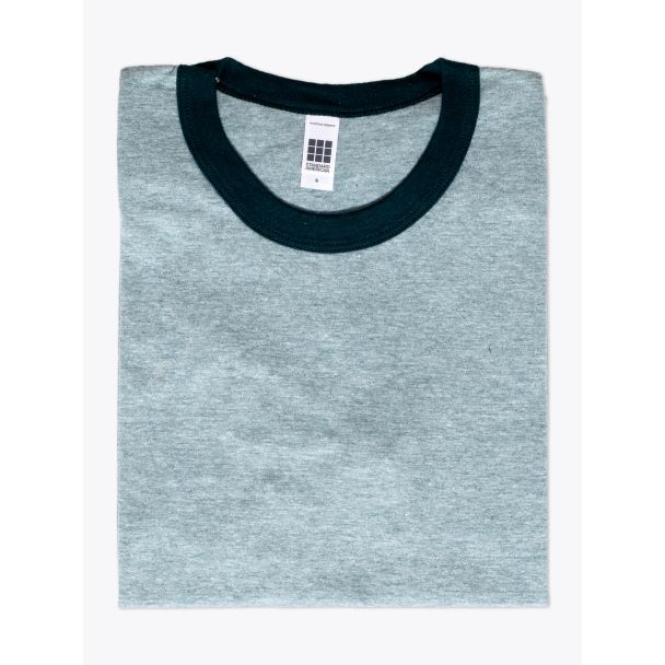 American Apparel M434 Men’s S/S Gym T-shirt Mélange Forest/Forest Folded Front View