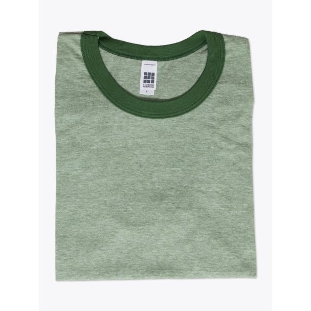 American Apparel M434 Men’s S/S Gym T-shirt Mélange Green/Green Folded Front View