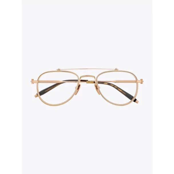 Akoni Calisto Aviator-Style White Gold Glasses Front View