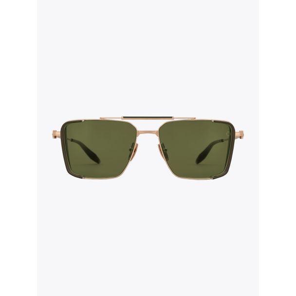 Akoni Hera Aviator White Gold / Black Palladium Sunglasses Front View
