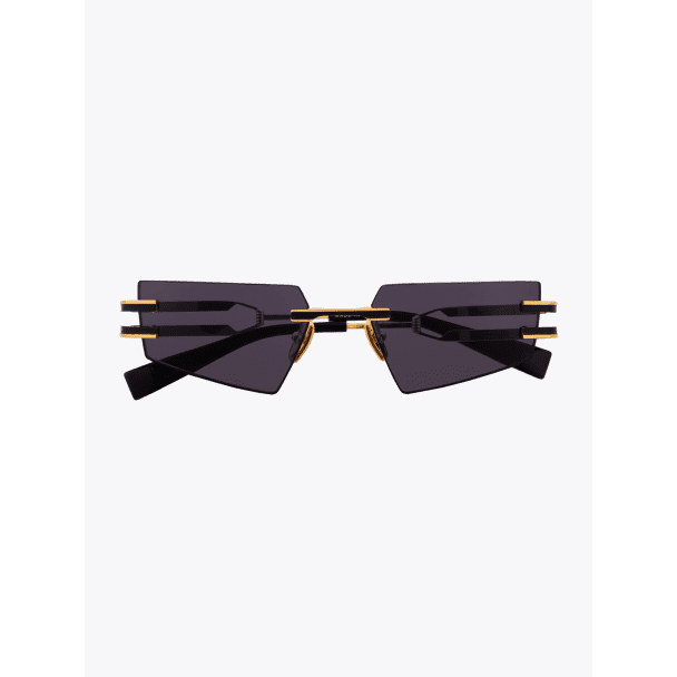 Balmain Sunglasses Fixe Rimless Gold/Matte Black Front View