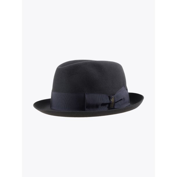 Borsalino Hat Small-Brimmed Alessandria Rabbit-Felt Anthracite Dark Grey 1