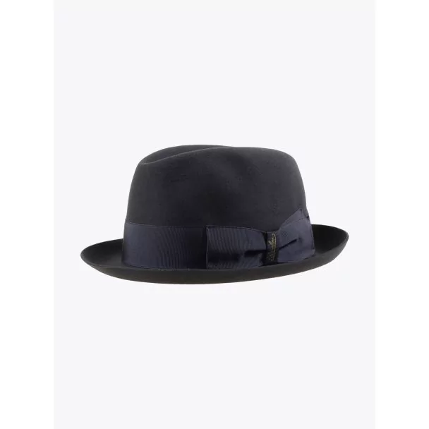 Borsalino Hat Small-Brimmed Alessandria Rabbit-Felt Anthracite Dark Grey 1