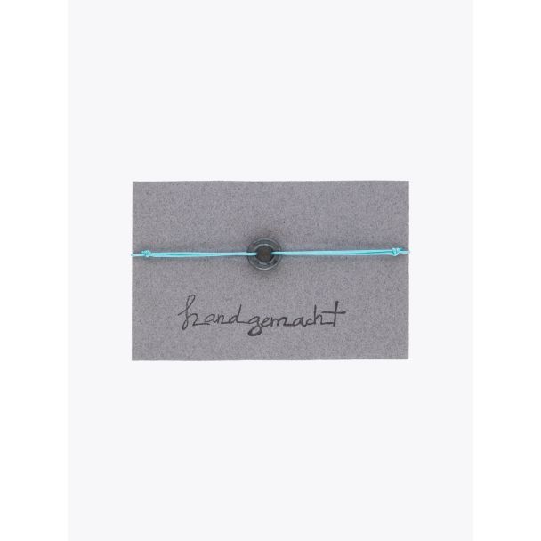 Barbara Zuna-Kratky Smooth Silver Blackened Ring 11 Cord Bracelet Aquamarine 1