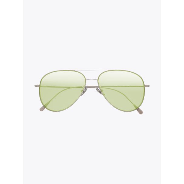 Cutler and Gross 1266 Aviator Sunglasses Palladium Plated with Pale Green Lens 1