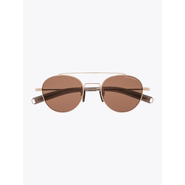 Dita-Lancier LSA-103 Round Shape Sunglasses White Gold 1