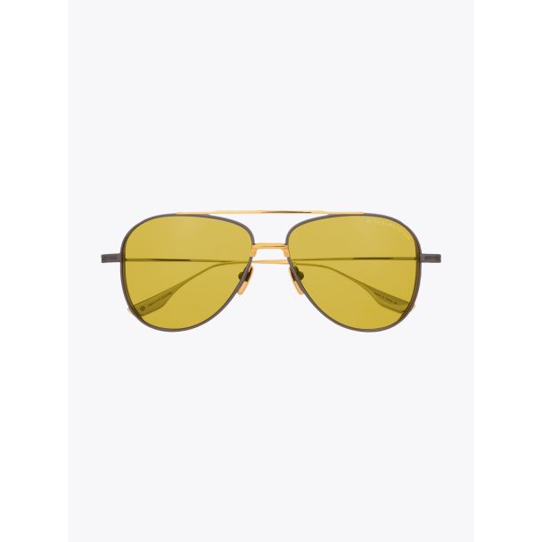 Subsystem - Dita Sunglasses Aviator Black Iron/Gold front frame view