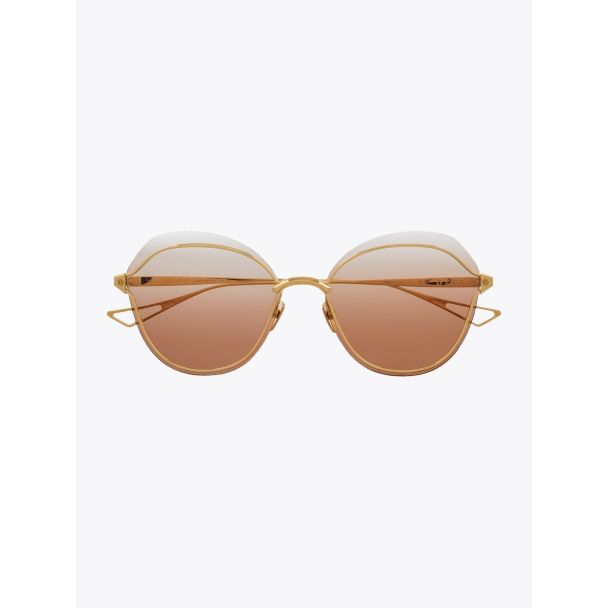 Dita Nightbird-Two Butterfly Sunglasses Yellow Gold 1