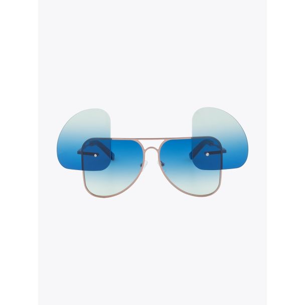 Fakbyfak X Manish Arora Sunglasses Gold/Blue Front Open