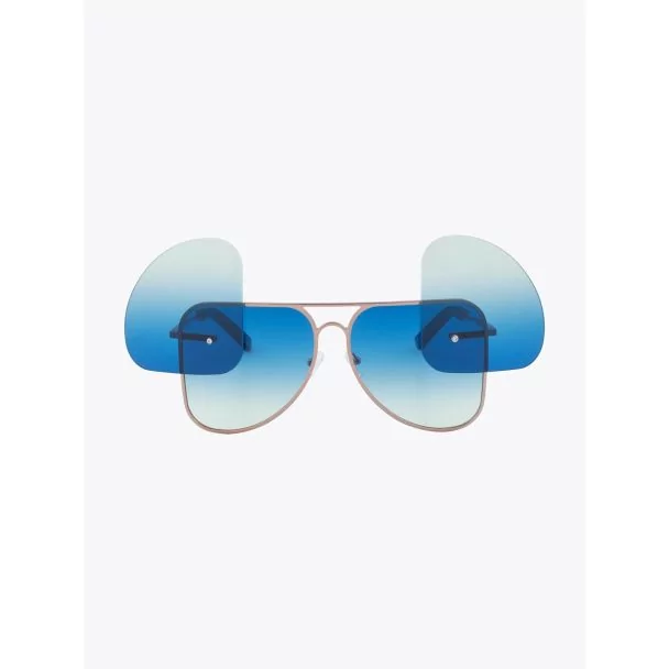 Fakbyfak X Manish Arora Sunglasses Gold/Blue Front Open