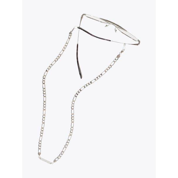 Frame Chain Full Figaro Chain Glasses White Gold 1