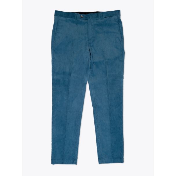 Gbs Trousers Adriano Corduroy Turquoise Front View