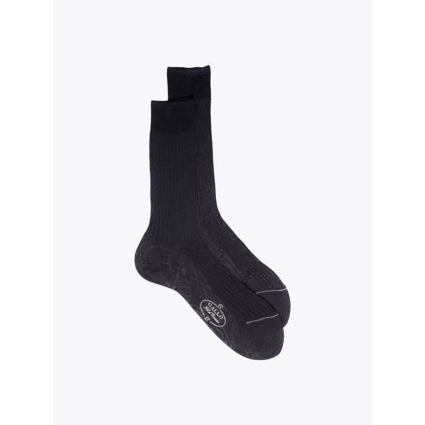 Gallo Ribbed Cotton Short Socks Anthracite 1