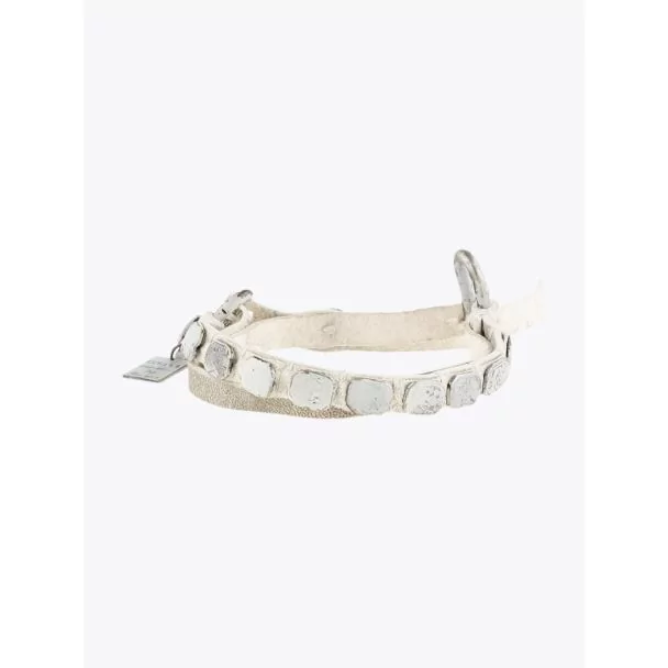 Goti Distressed Shield Bracelet White 1