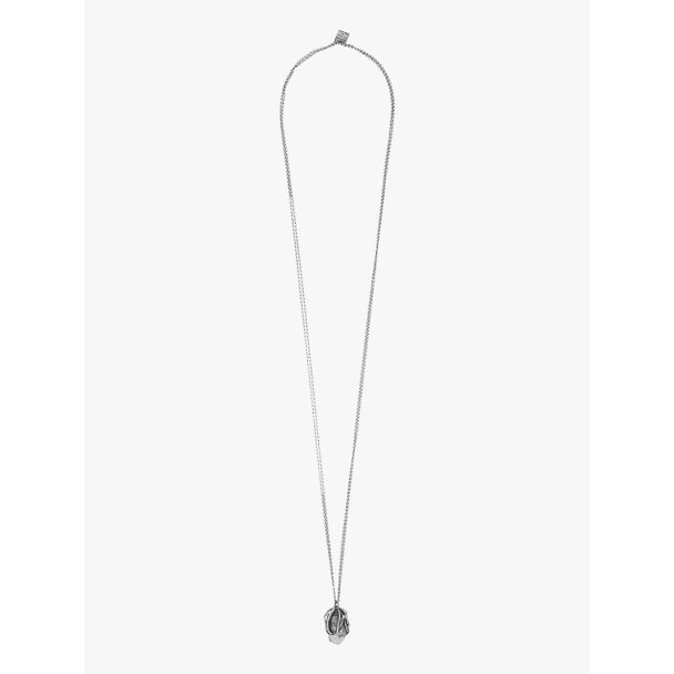 Goti CN1146 Silver Necklace w/Stone  Front View