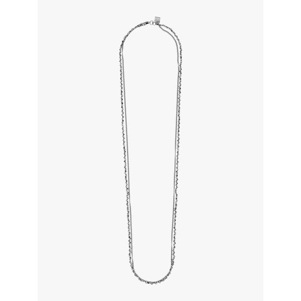 Goti CN1247 Silver Necklace w/Stone Front View