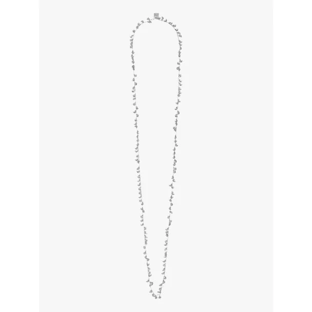 Goti CN1283 Silver Necklace w/Leaves Front View