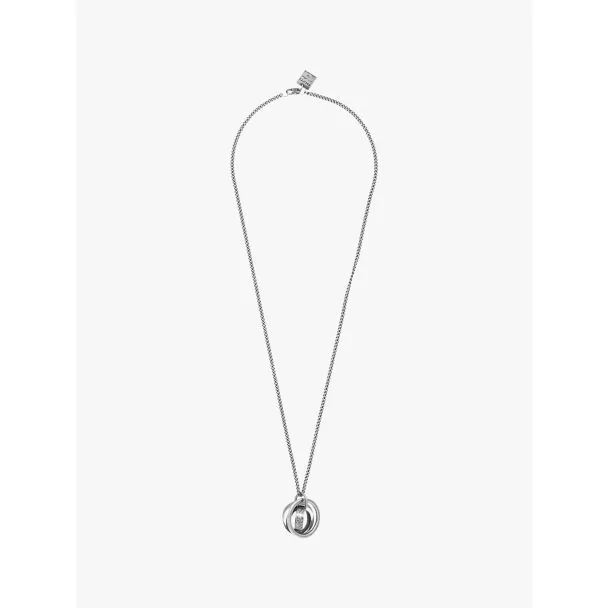 Goti CN569 Silver Necklace w/Rings Front View