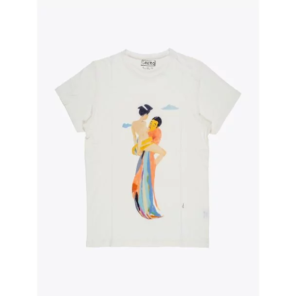 G.Kero Orange Love Printed Cotton T-shirt