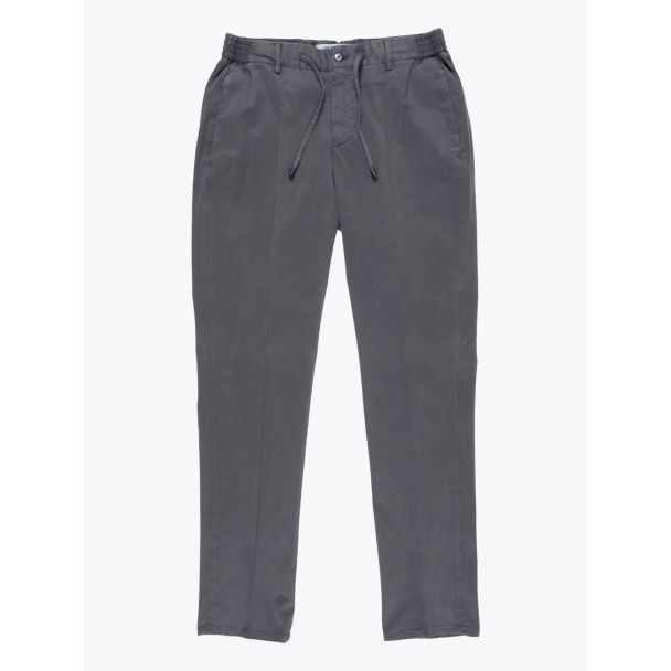 Giab's Archivio Masaccio Cotton Drawstring Pants Anthracite Front View